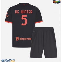 Otroški Nogometni dresi AC Milan Koni De Winter #5 Tretji 2026-27 Kratek Rokav (+ Kratke hlače)